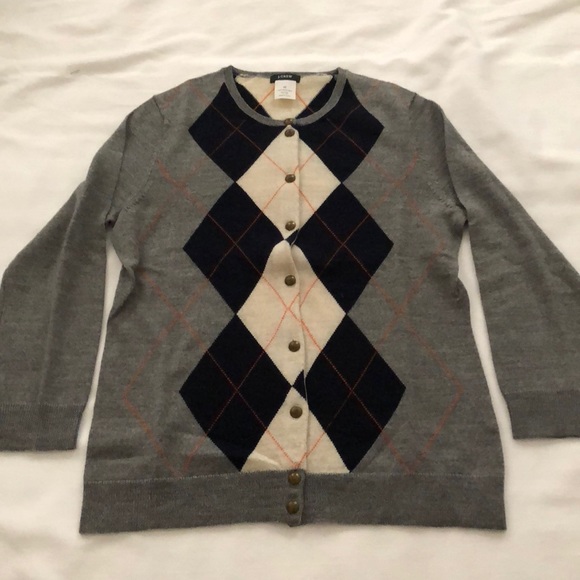 J. Crew Argyle Cardigan - Picture 2 of 8